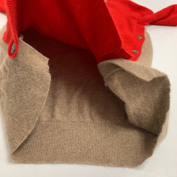 J Crew Sweater Womens S Small Red Brown Elbow Patches Buttons Detail Wool Blend - Picture 10 of 13